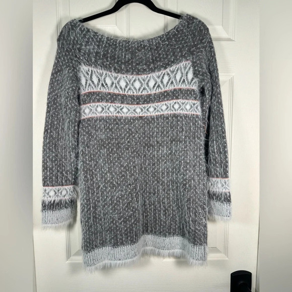 Sleeping on Snow Wool Blend Off the Shoulder Tunic Nordic Sweater Womens Small - Picture 6 of 7